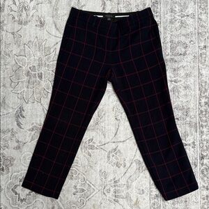 Ann Taylor - Navy and Red Checkered Pants